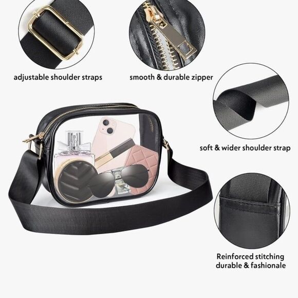 KETIEE Clear Crossbody Bag, Stadium Approved Clear Purse Bag for Concerts Sports - Picture 4 of 8